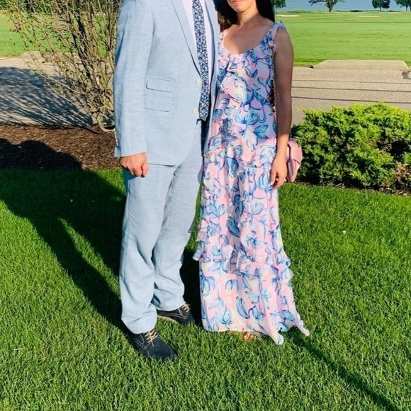 Lilly Pulitzer Riland Sweet Pea Pink Chasing The Sun Maxi Dress - Picture 2 of 10